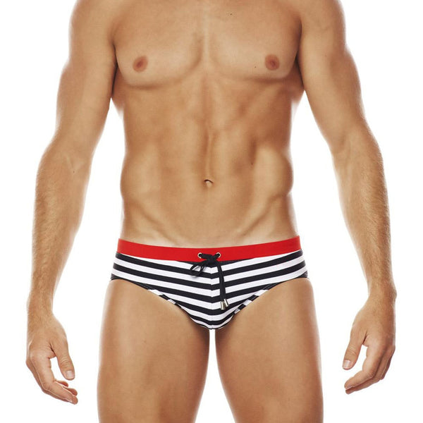 Red Navy Striped Swimmers (With Pad) Navy Striped Swim Briefs by Queer In The World sold by Queer In The World: The Shop - LGBT Merch Fashion