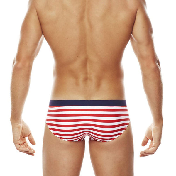 Red Navy Striped Swimmers (With Pad) Navy Striped Swim Briefs by Queer In The World sold by Queer In The World: The Shop - LGBT Merch Fashion