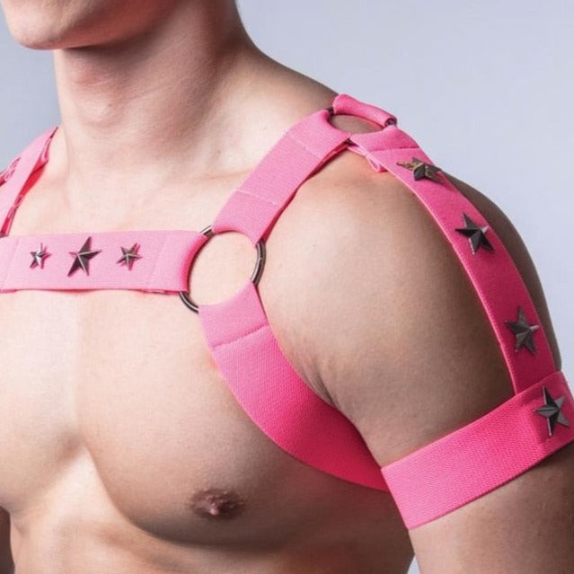 hot pink men's harness