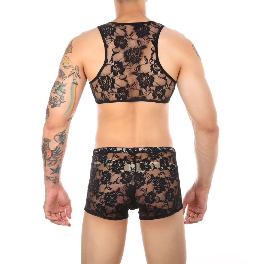 Lace Crop Top + Boxers Set – Queer In The World: The Shop