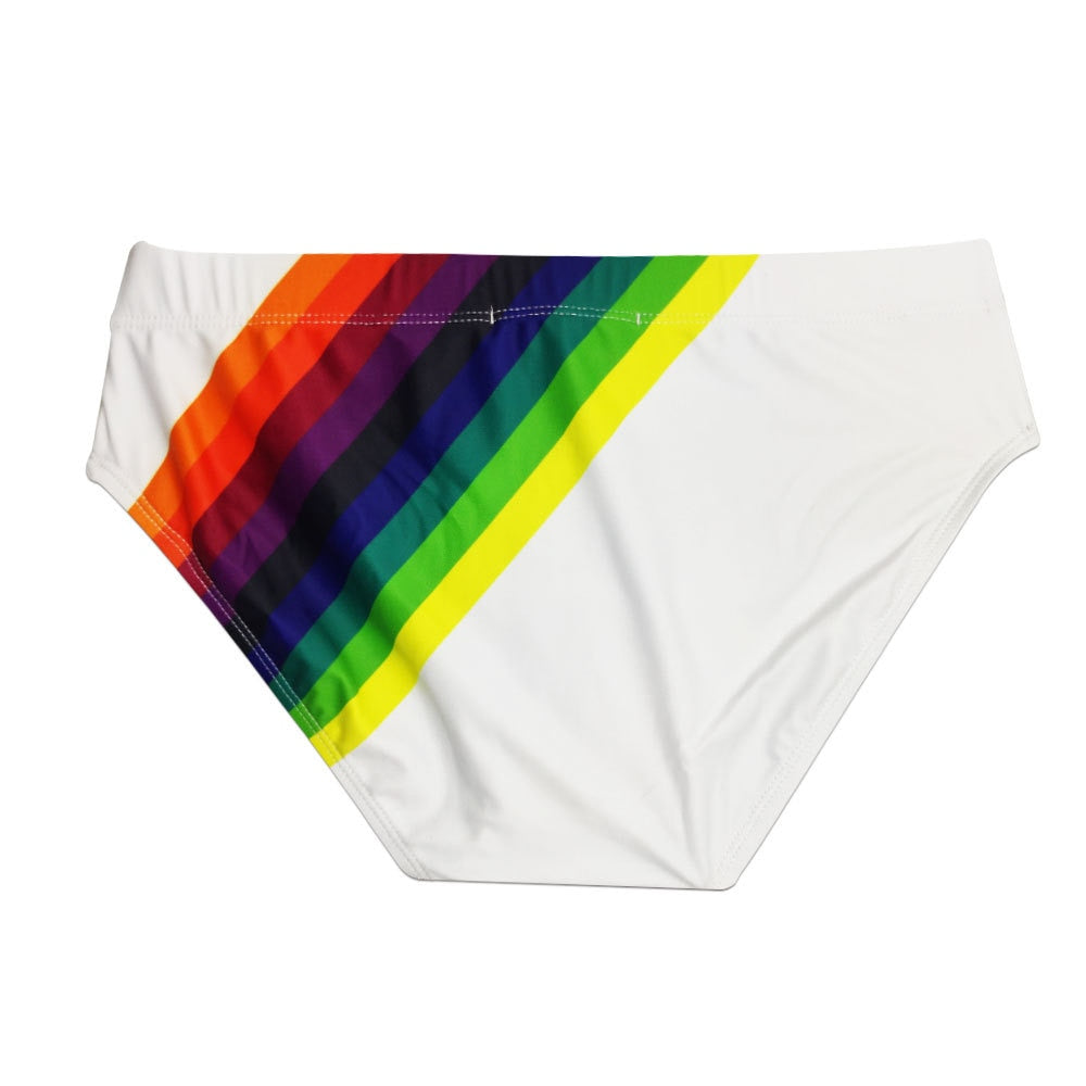 Rainbow Striped Swim Briefs Queer In The World The Shop