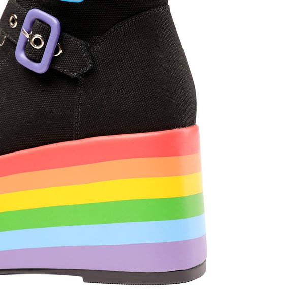  Rainbow Flat Platform Shoes by Queer In The World sold by Queer In The World: The Shop - LGBT Merch Fashion