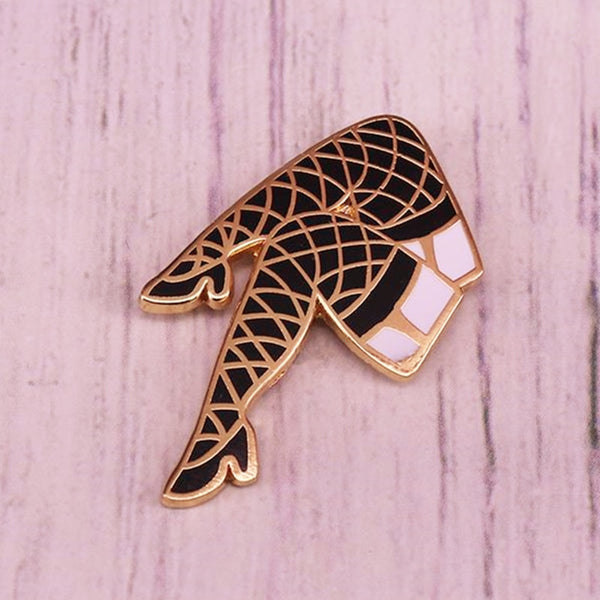  Fishnet Stockings Enamel Pin by Queer In The World sold by Queer In The World: The Shop - LGBT Merch Fashion