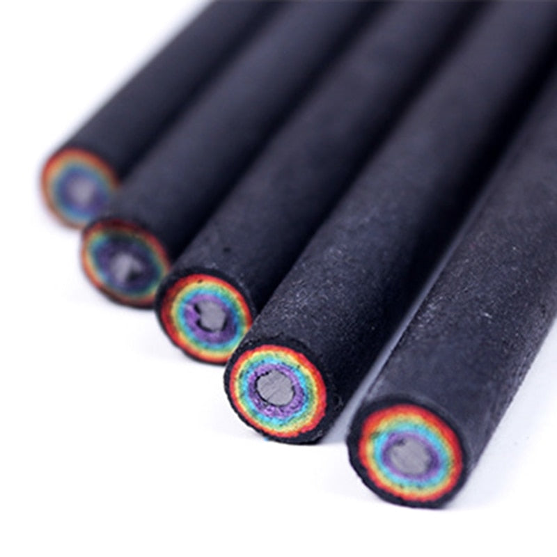 Black Set Of 5 Rainbow Pride 2B Pencils by Queer In The World sold by Queer In The World: The Shop - LGBT Merch Fashion