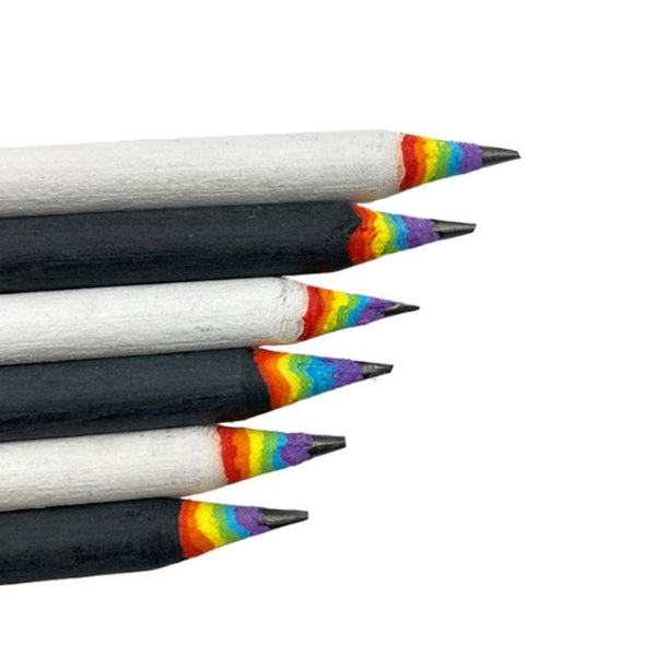 Black Set Of 5 Rainbow Pride 2B Pencils by Queer In The World sold by Queer In The World: The Shop - LGBT Merch Fashion