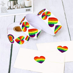 500 LGBT Pride Heart Stickers On A Roll – Queer In The World: The Shop