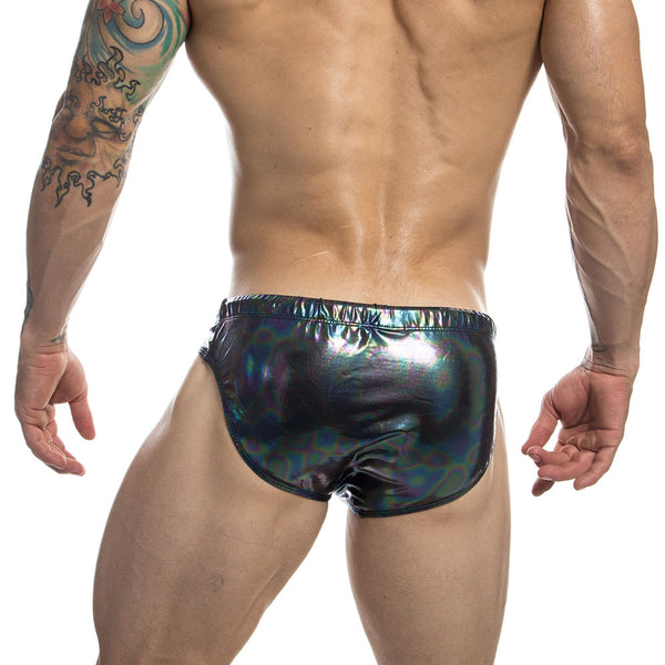 Black PU Leather Push-Up Swim Briefs by Queer In The World sold by Queer In The World: The Shop - LGBT Merch Fashion