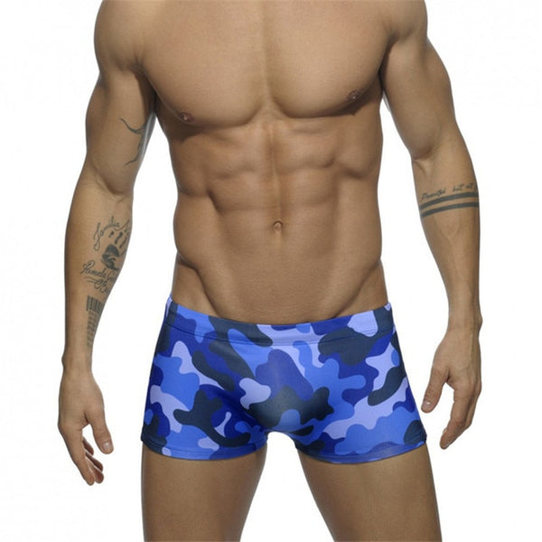 Blue Camo Gay Running Shorts by Queer In The World sold by Queer In The World: The Shop - LGBT Merch Fashion