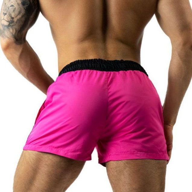 Pink Quick Dry Gay Booty Shorts by Queer In The World sold by Queer In The World: The Shop - LGBT Merch Fashion