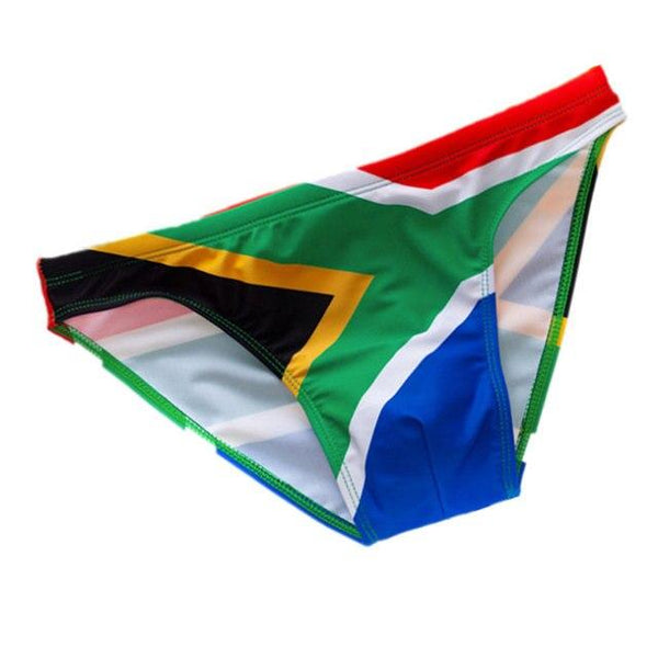  South Africa Flag Swim Briefs by Queer In The World sold by Queer In The World: The Shop - LGBT Merch Fashion