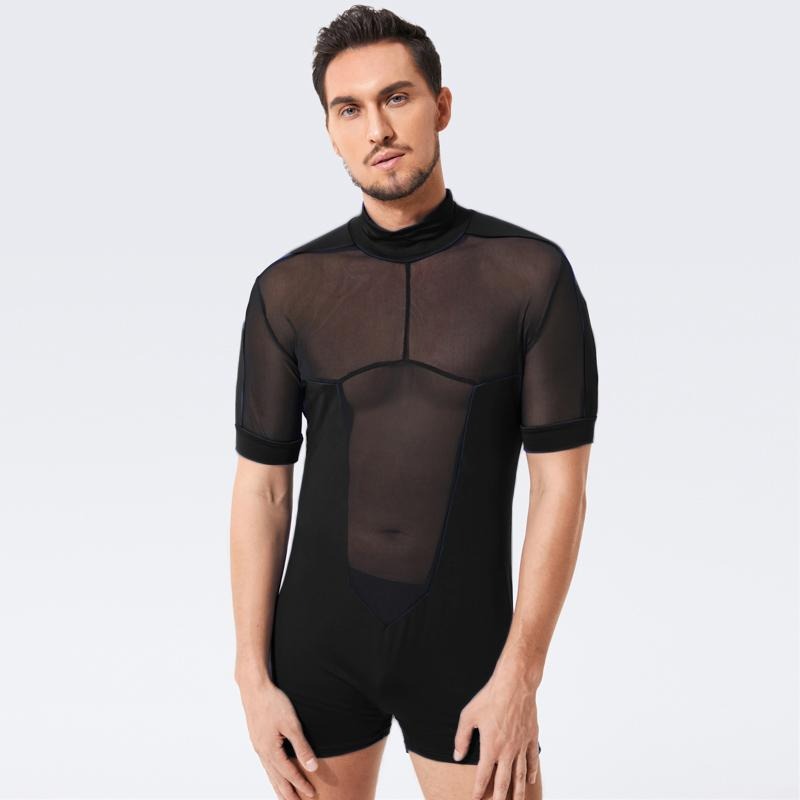 Black Sexy Mesh Romper Jumpsuit by Queer In The World sold by Queer In The World: The Shop - LGBT Merch Fashion