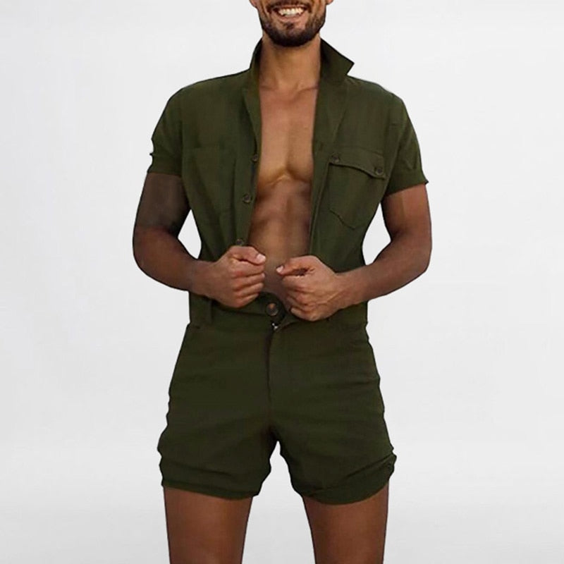 Black Utility Cargo Jumpsuit / Romper by Queer In The World sold by Queer In The World: The Shop - LGBT Merch Fashion