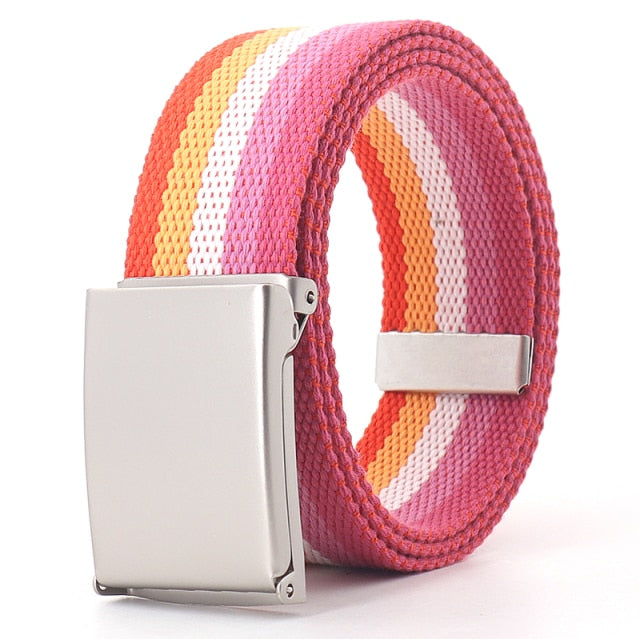  Lesbian Pride Flag Canvas Belt by Queer In The World sold by Queer In The World: The Shop - LGBT Merch Fashion