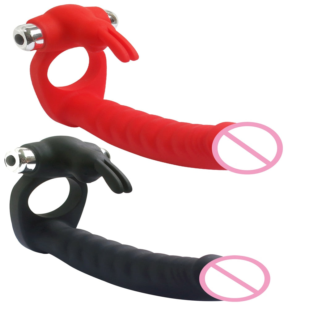 Red  - Style A Vibrating Double Penetration Dildo by Queer In The World sold by Queer In The World: The Shop - LGBT Merch Fashion