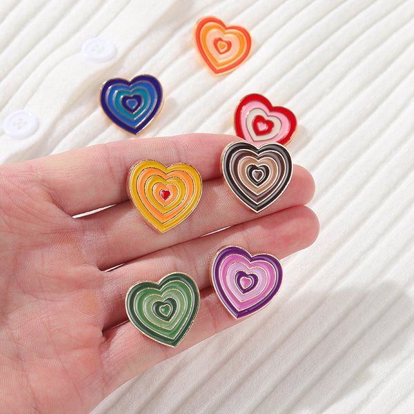  Colorful Gradient Heart Enamel Pins by Queer In The World sold by Queer In The World: The Shop - LGBT Merch Fashion