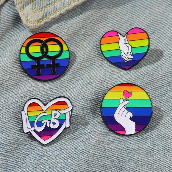  Love Is Love Enamel Pins by Queer In The World sold by Queer In The World: The Shop - LGBT Merch Fashion