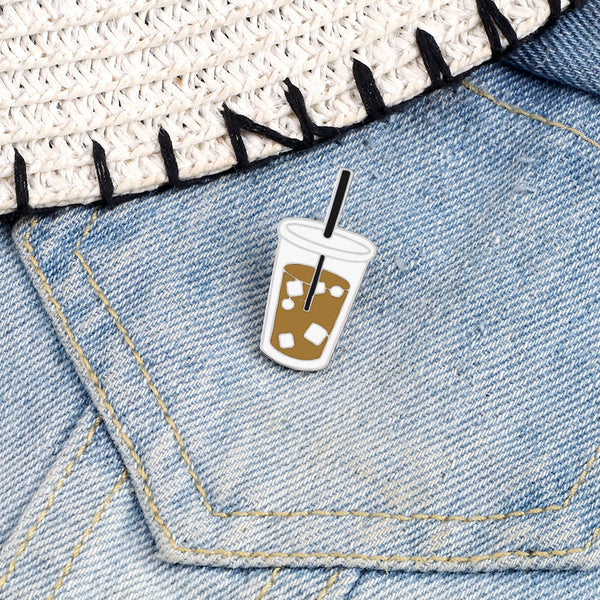  Iced Coffee Time Enamel Pin by Queer In The World sold by Queer In The World: The Shop - LGBT Merch Fashion