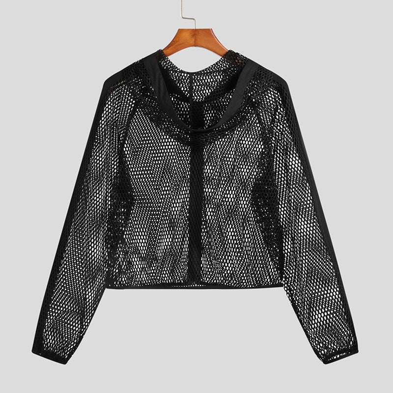 Mesh discount crop hoodie