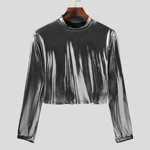  Shiny Long Sleeve Crop Top by Oberlo sold by Queer In The World: The Shop - LGBT Merch Fashion