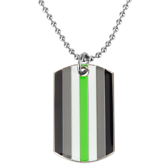  Agender Pride Tag Necklace by Queer In The World sold by Queer In The World: The Shop - LGBT Merch Fashion