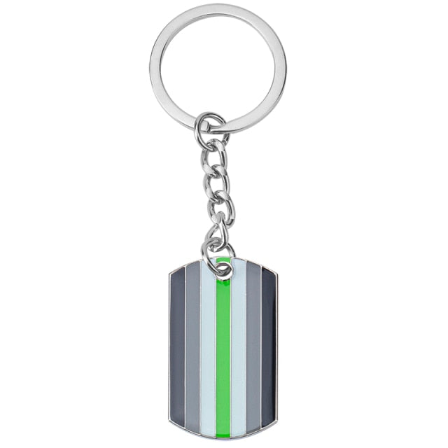 Agender Pride Keychain by Queer In The World sold by Queer In The World: The Shop - LGBT Merch Fashion