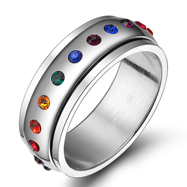  Rainbow Dotted Pride Ring by Queer In The World sold by Queer In The World: The Shop - LGBT Merch Fashion