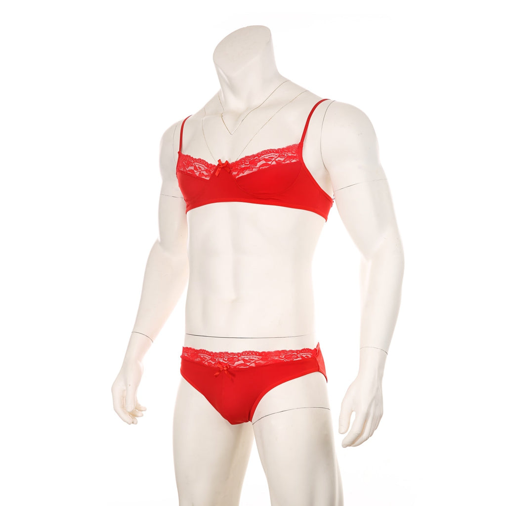 Red Cotton Underwear Set for Woman, Red Bralette and Low Rise Panties or  Thong Panties Set -  Hong Kong