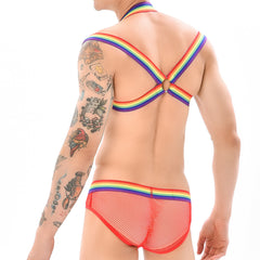 Gay Pride Mesh Harness + Underwear Outfit – Queer In The World