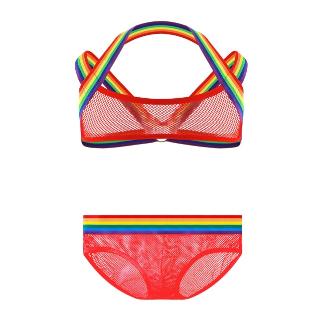 Gay Pride Mesh Harness Underwear Outfit Queer In The World