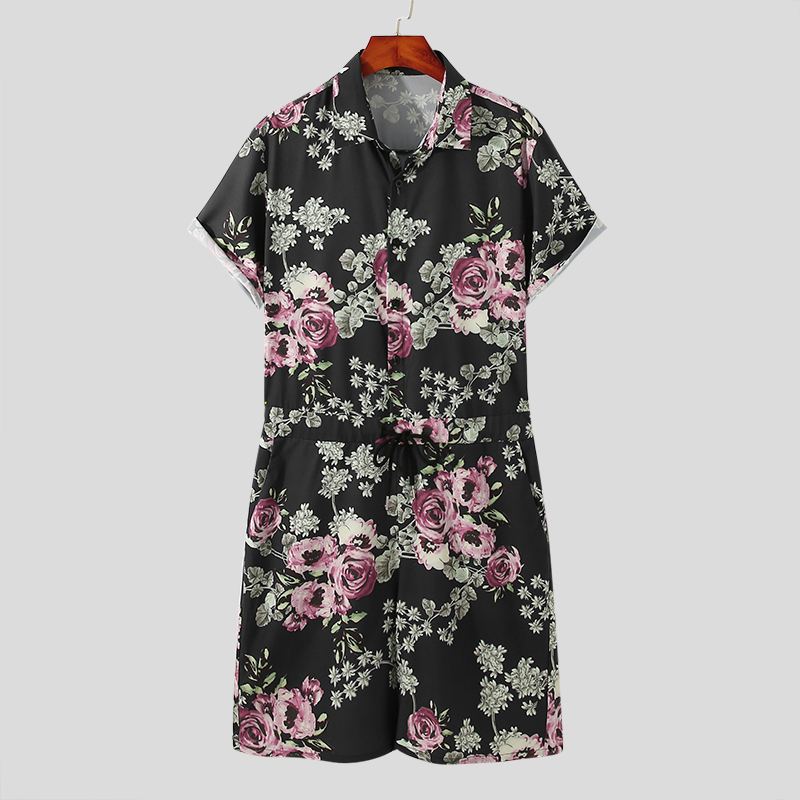  Flower Print Romper by Queer In The World sold by Queer In The World: The Shop - LGBT Merch Fashion