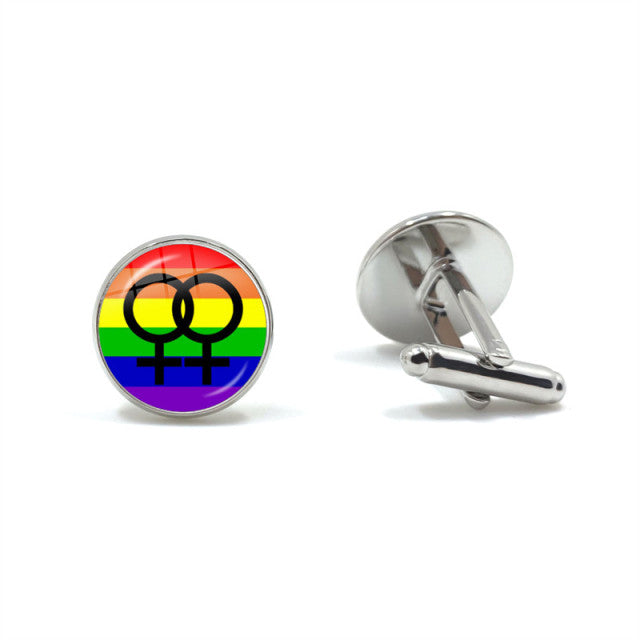  Queer Love Pride Cufflinks by Queer In The World sold by Queer In The World: The Shop - LGBT Merch Fashion