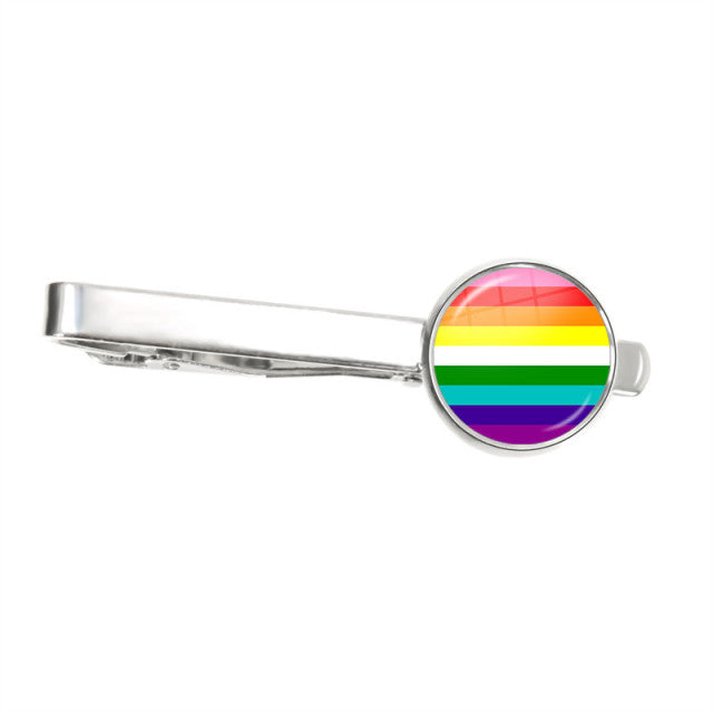  Old School Gay Pride Tie Clip by Out Of Stock sold by Queer In The World: The Shop - LGBT Merch Fashion