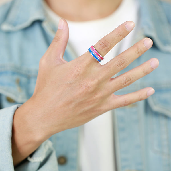  Bisexual Pride Ring by Oberlo sold by Queer In The World: The Shop - LGBT Merch Fashion