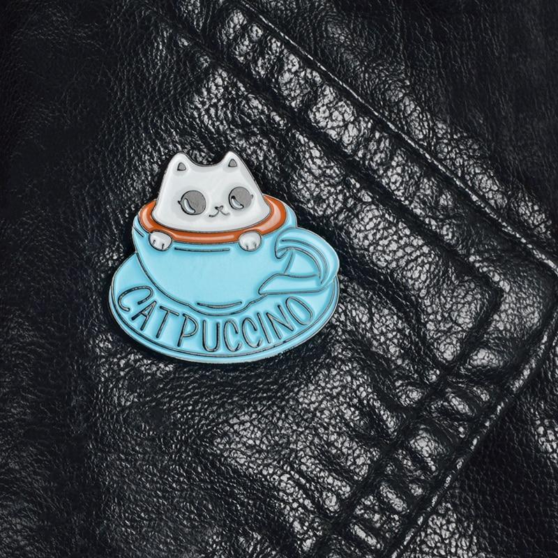  Catpuccino Enamel Pin by Queer In The World sold by Queer In The World: The Shop - LGBT Merch Fashion