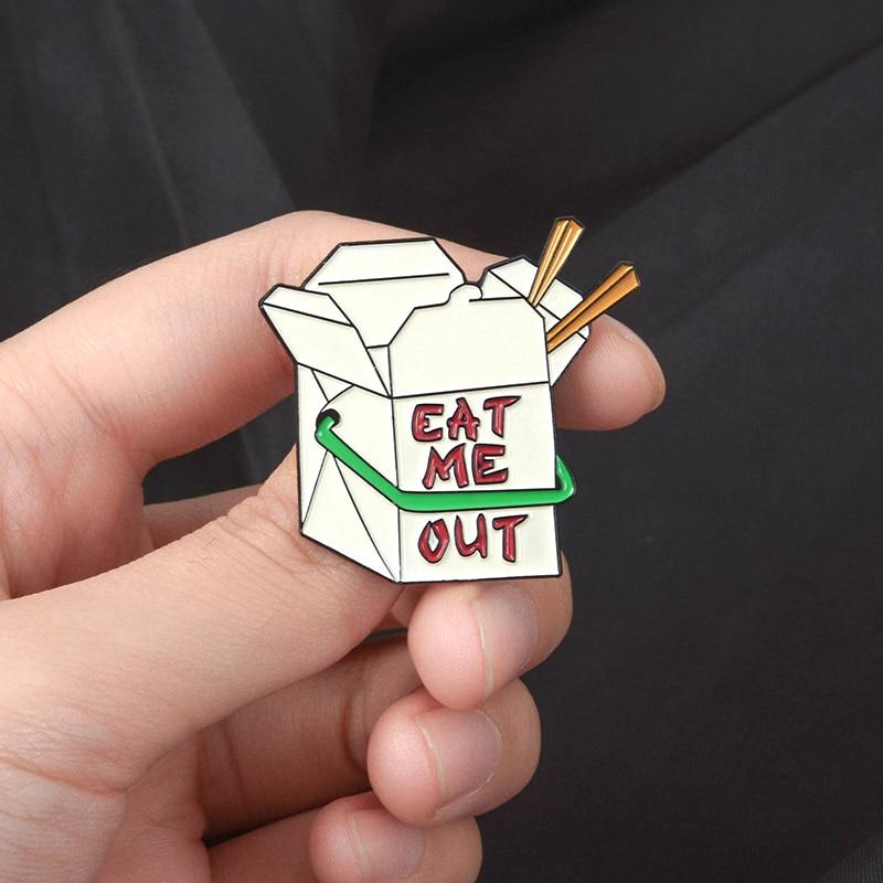  Eat Me Out Enamel Pin by Queer In The World sold by Queer In The World: The Shop - LGBT Merch Fashion