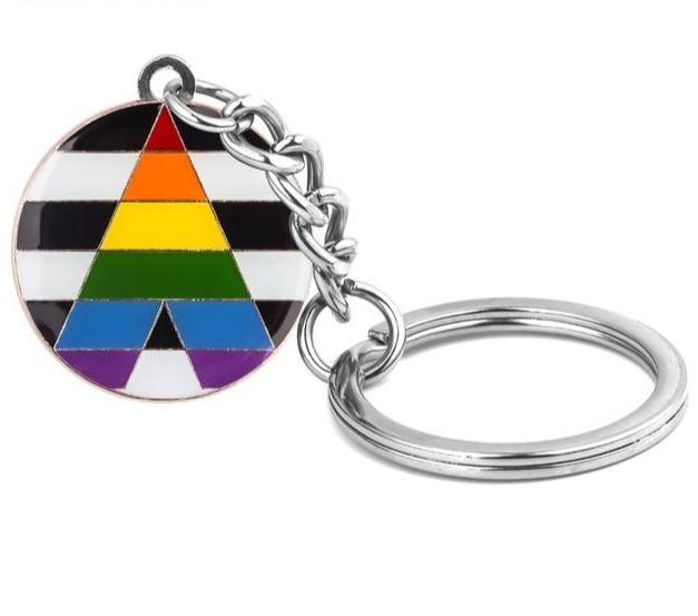  Straight Ally Pride Keychain by Queer In The World sold by Queer In The World: The Shop - LGBT Merch Fashion