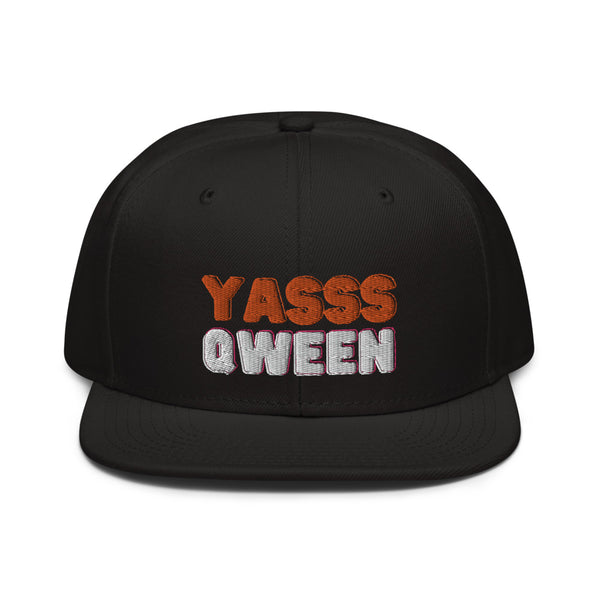 Black Yasss Qween Snapback Hat by Queer In The World Originals sold by Queer In The World: The Shop - LGBT Merch Fashion