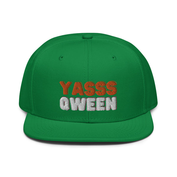 Kelly green Yasss Qween Snapback Hat by Queer In The World Originals sold by Queer In The World: The Shop - LGBT Merch Fashion