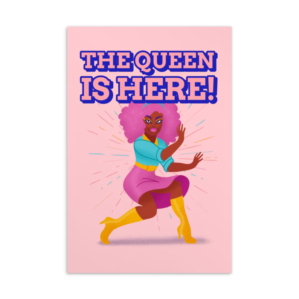  The Queen Is Here Postcard by Queer In The World Originals sold by Queer In The World: The Shop - LGBT Merch Fashion