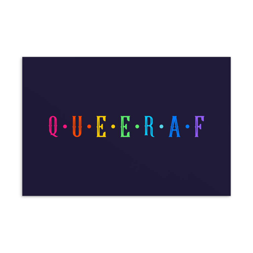  Queer AF Postcard by Printful sold by Queer In The World: The Shop - LGBT Merch Fashion