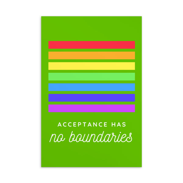  Acceptance Has No Boundaries Postcard by Queer In The World Originals sold by Queer In The World: The Shop - LGBT Merch Fashion