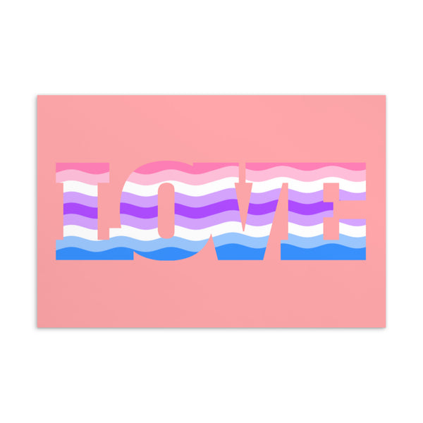  Alternative Genderfluid Love Postcard by Queer In The World Originals sold by Queer In The World: The Shop - LGBT Merch Fashion