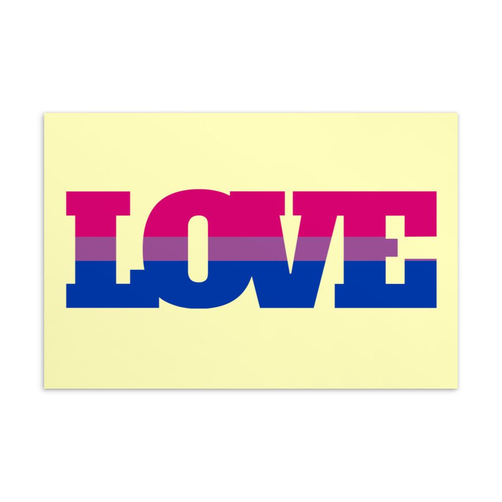  Bisexual Love Postcard by Queer In The World Originals sold by Queer In The World: The Shop - LGBT Merch Fashion