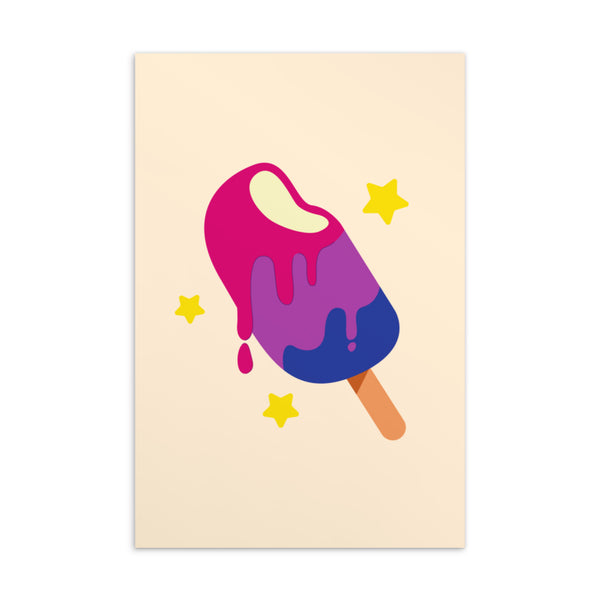  Bisexual Popsicle Postcard by Queer In The World Originals sold by Queer In The World: The Shop - LGBT Merch Fashion