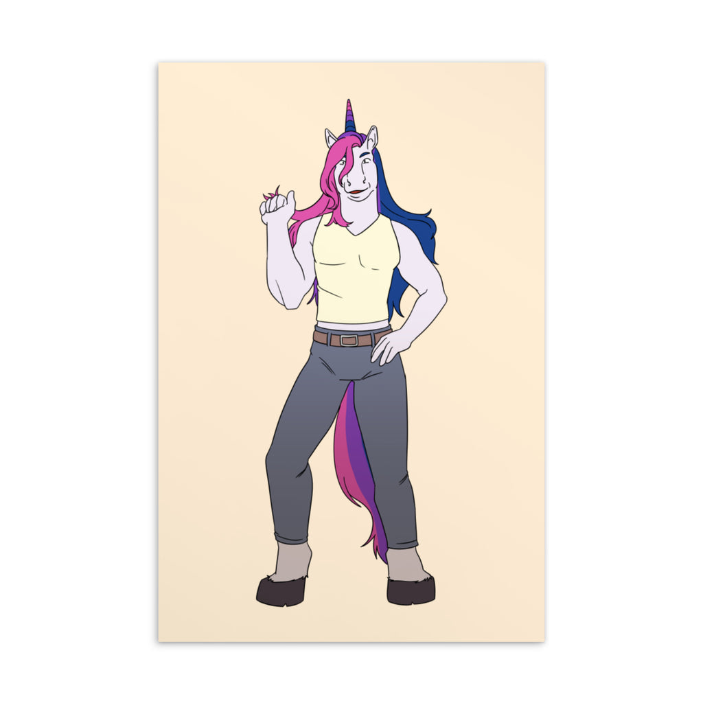  Bisexual Unicorn Postcard by Queer In The World Originals sold by Queer In The World: The Shop - LGBT Merch Fashion