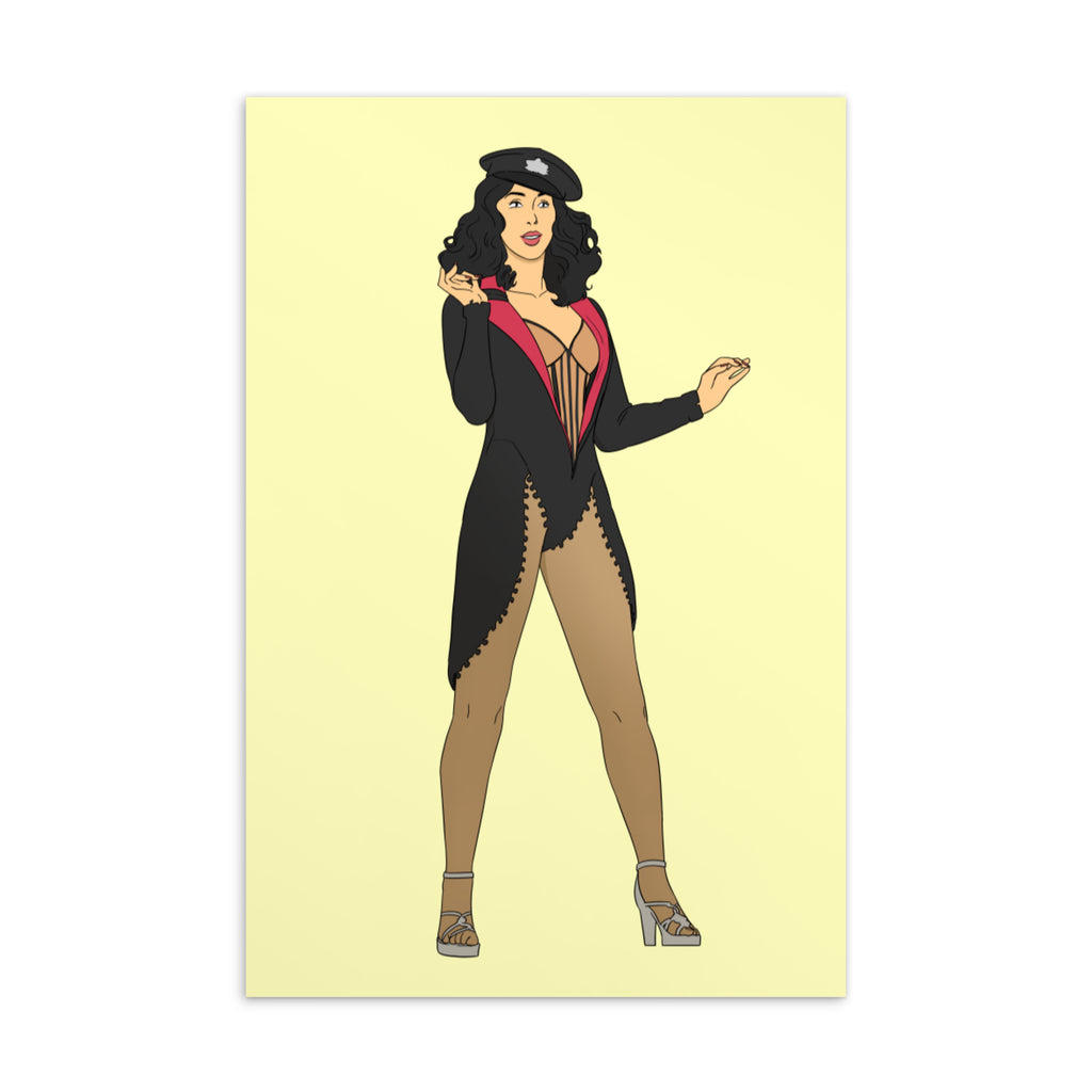  Cher Burlesque Postcard by Queer In The World Originals sold by Queer In The World: The Shop - LGBT Merch Fashion
