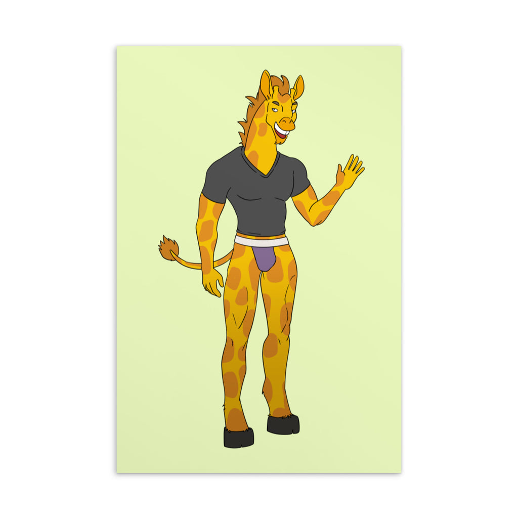  Gay Giraffe Postcard by Queer In The World Originals sold by Queer In The World: The Shop - LGBT Merch Fashion