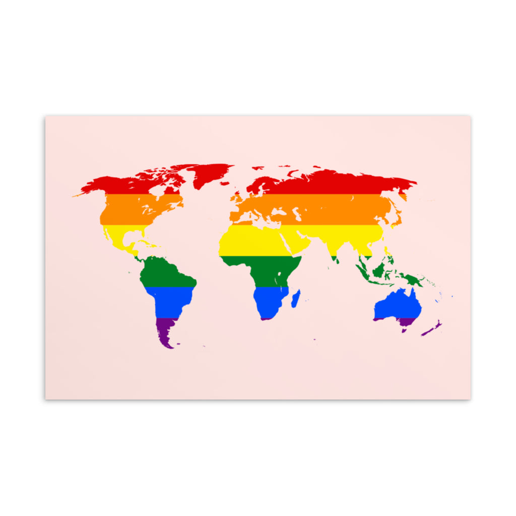  Gay Map Postcard by Queer In The World Originals sold by Queer In The World: The Shop - LGBT Merch Fashion