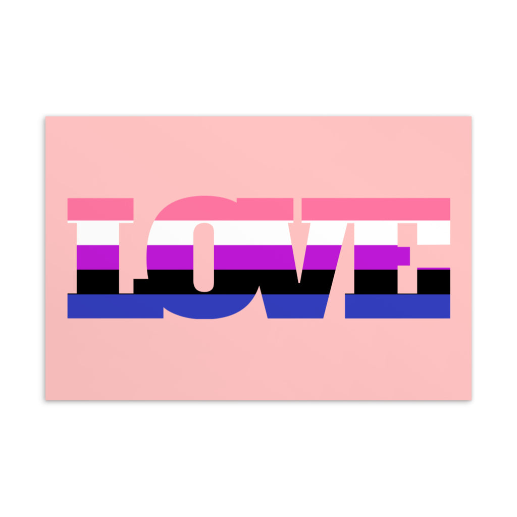  Genderfluid Love Postcard by Queer In The World Originals sold by Queer In The World: The Shop - LGBT Merch Fashion