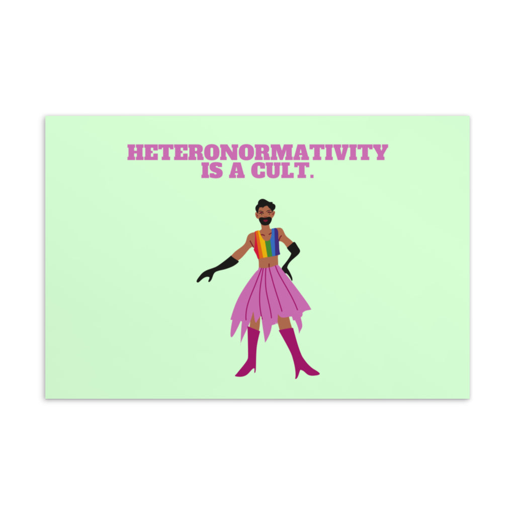  Heteronormativity Is A Cult Postcard by Queer In The World Originals sold by Queer In The World: The Shop - LGBT Merch Fashion